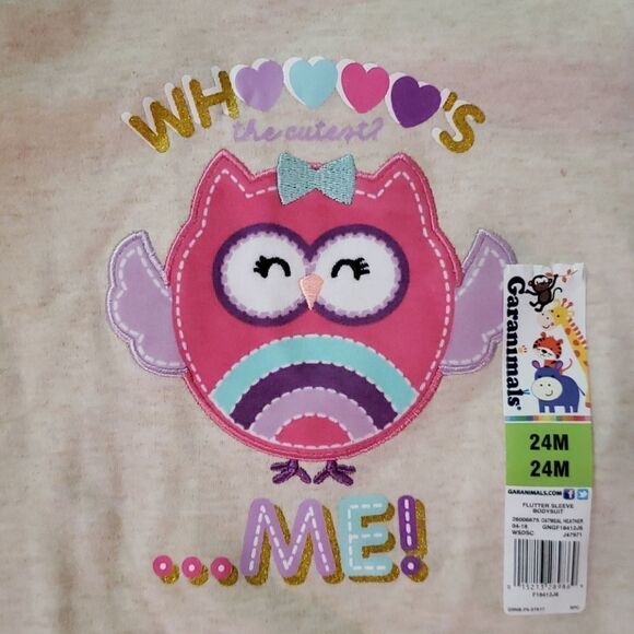 NWT Garanimals 2 Pc Owl Outfit "WH💜💙💗💜S CUTEST - Picture 1 of 7